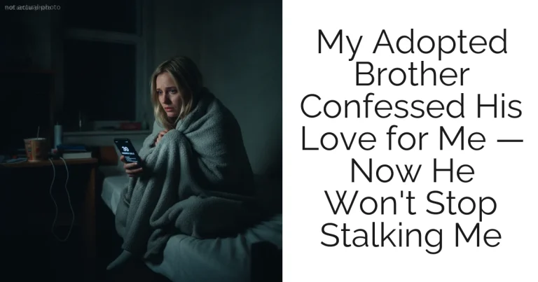 My Adopted Brother Confessed His Love for Me — Now He Won't Stop Stalking Me