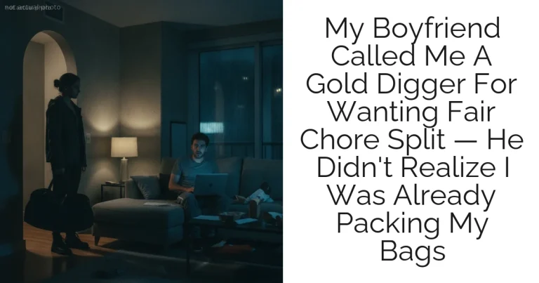 My Boyfriend Called Me A Gold Digger For Wanting Fair Chore Split — He Didn't Realize I Was Already Packing My Bags
