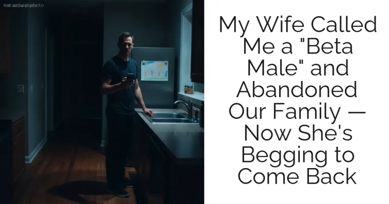 My Wife Called Me a "Beta Male" and Abandoned Our Family — Now She's Begging to Come Back