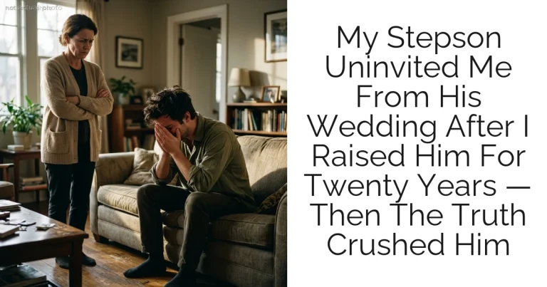 My Stepson Uninvited Me From His Wedding After I Raised Him For Twenty Years — Then The Truth Crushed Him