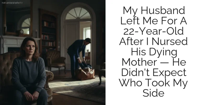 My Husband Left Me For A 22-Year-Old After I Nursed His Dying Mother — He Didn't Expect Who Took My Side