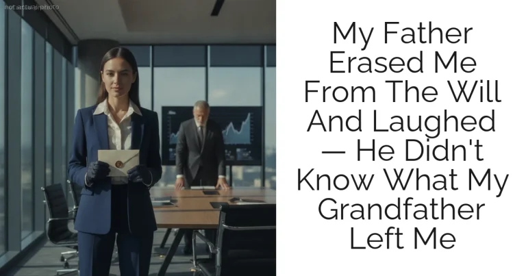 My Father Erased Me From The Will And Laughed — He Didn't Know What My Grandfather Left Me