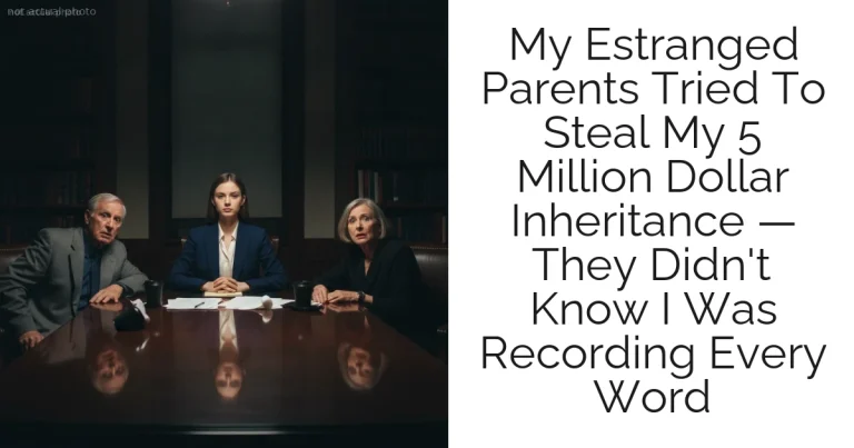 My Estranged Parents Tried To Steal My 5 Million Dollar Inheritance — They Didn't Know I Was Recording Every Word