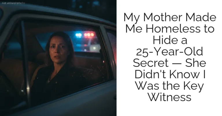 My Mother Made Me Homeless to Hide a 25-Year-Old Secret — She Didn't Know I Was the Key Witness