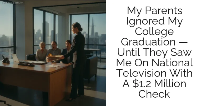 My Parents Ignored My College Graduation — Until They Saw Me On National Television With A $1.2 Million Check