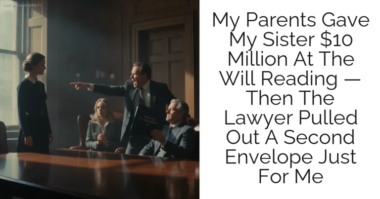My Parents Gave My Sister $10 Million At The Will Reading — Then The Lawyer Pulled Out A Second Envelope Just For Me