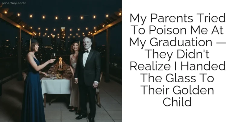 My Parents Tried To Poison Me At My Graduation — They Didn't Realize I Handed The Glass To Their Golden Child