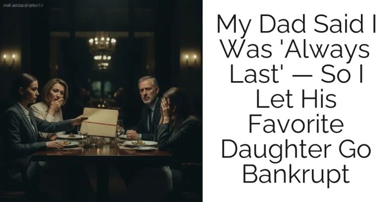My Dad Said I Was 'Always Last' — So I Let His Favorite Daughter Go Bankrupt