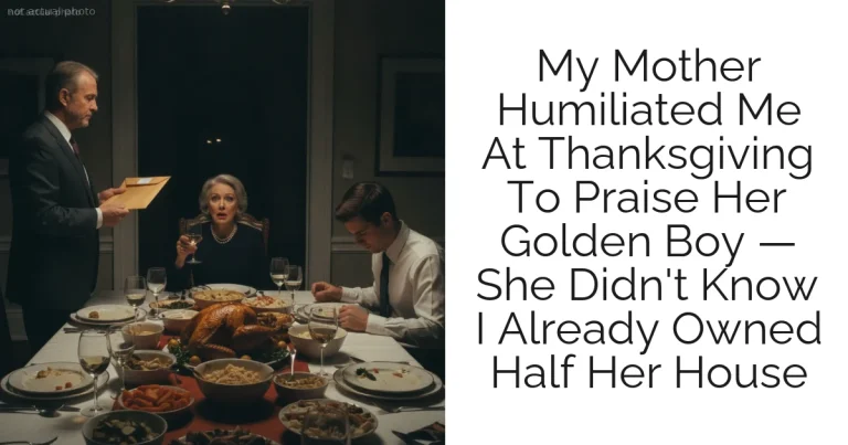 My Mother Humiliated Me At Thanksgiving To Praise Her Golden Boy — She Didn't Know I Already Owned Half Her House