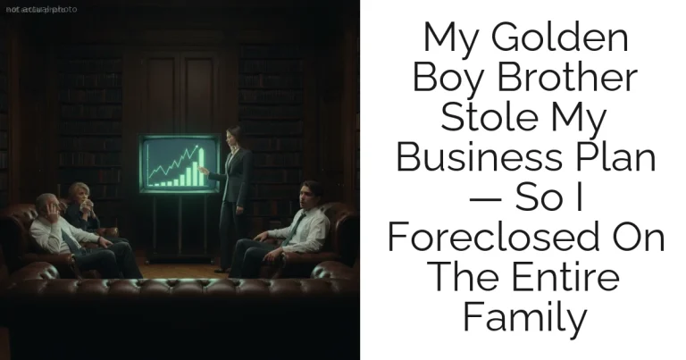 My Golden Boy Brother Stole My Business Plan — So I Foreclosed On The Entire Family