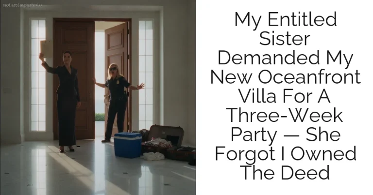 My Entitled Sister Demanded My New Oceanfront Villa For A Three-Week Party — She Forgot I Owned The Deed