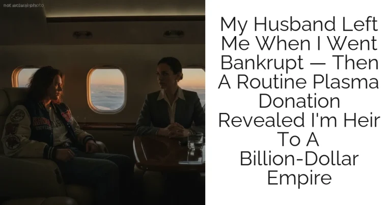 My Husband Left Me When I Went Bankrupt — Then A Routine Plasma Donation Revealed I'm Heir To A Billion-Dollar Empire