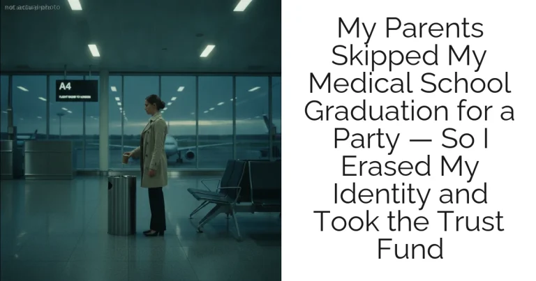 My Parents Skipped My Medical School Graduation for a Party — So I Erased My Identity and Took the Trust Fund