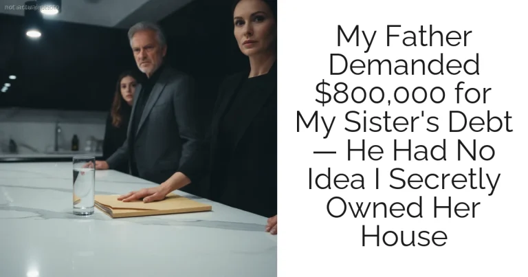 My Father Demanded $800,000 for My Sister's Debt — He Had No Idea I Secretly Owned Her House