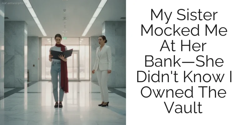 My Sister Mocked Me At Her Bank—She Didn't Know I Owned The Vault