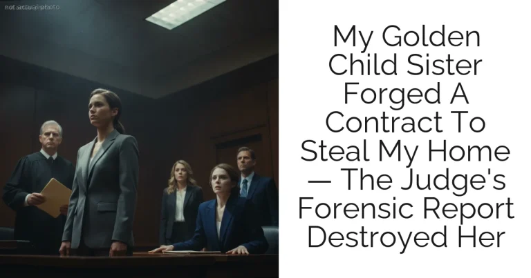 My Golden Child Sister Forged A Contract To Steal My Home — The Judge's Forensic Report Destroyed Her