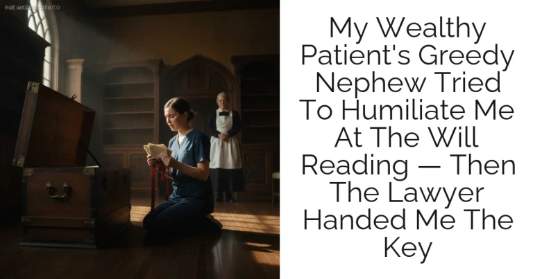 My Wealthy Patient's Greedy Nephew Tried To Humiliate Me At The Will Reading — Then The Lawyer Handed Me The Key