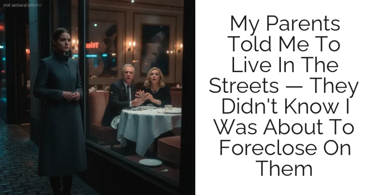 My Parents Told Me To Live In The Streets — They Didn't Know I Was About To Foreclose On Them