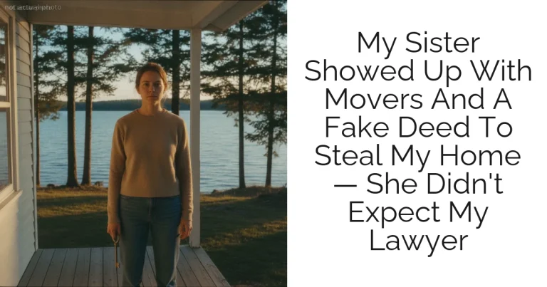 My Sister Showed Up With Movers And A Fake Deed To Steal My Home — She Didn't Expect My Lawyer