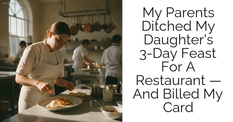 My Parents Ditched My Daughter's 3-Day Feast For A Restaurant — And Billed My Card