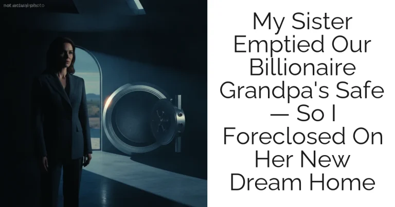 My Sister Emptied Our Billionaire Grandpa's Safe — So I Foreclosed On Her New Dream Home