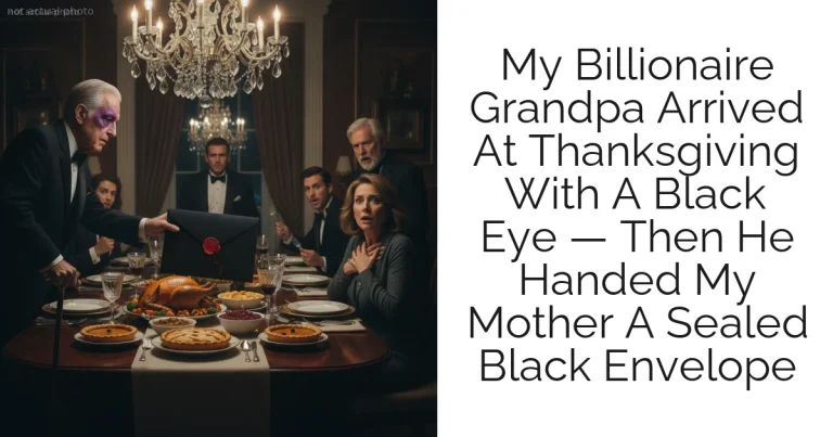My Billionaire Grandpa Arrived At Thanksgiving With A Black Eye — Then He Handed My Mother A Sealed Black Envelope
