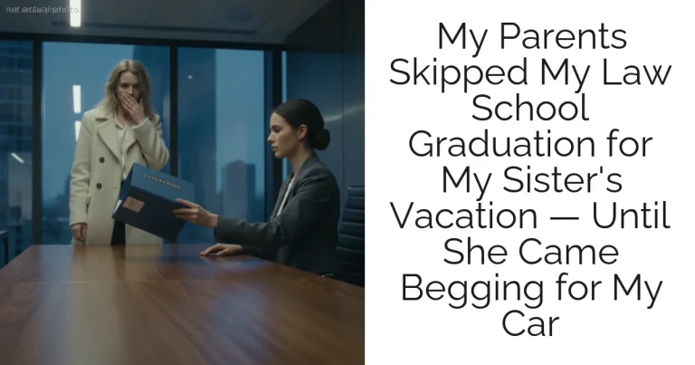 My Parents Skipped My Law School Graduation for My Sister's Vacation — Until She Came Begging for My Car