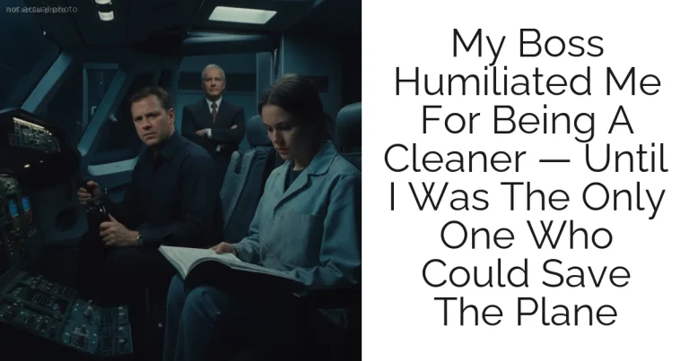 My Boss Humiliated Me For Being A Cleaner — Until I Was The Only One Who Could Save The Plane