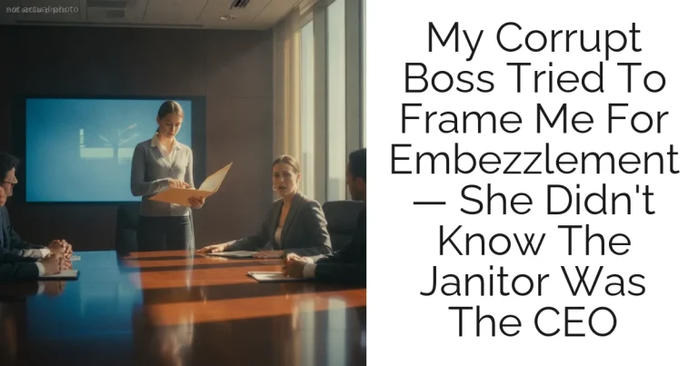 My Corrupt Boss Tried To Frame Me For Embezzlement — She Didn't Know The Janitor Was The CEO