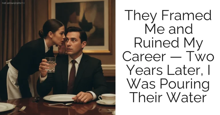 They Framed Me and Ruined My Career — Two Years Later, I Was Pouring Their Water