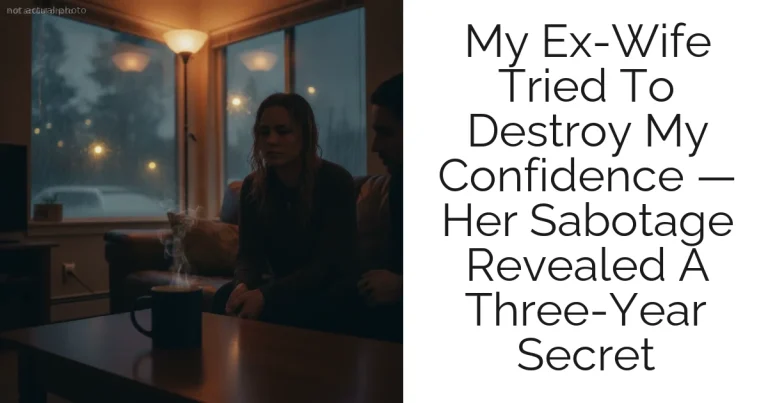 My Ex-Wife Tried To Destroy My Confidence — Her Sabotage Revealed A Three-Year Secret