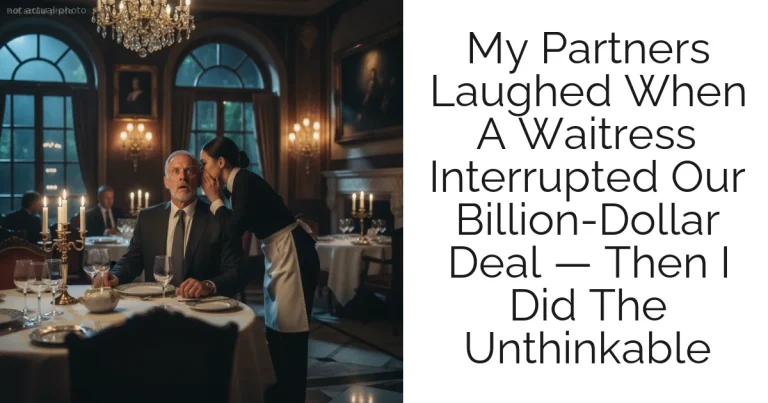 My Partners Laughed When A Waitress Interrupted Our Billion-Dollar Deal — Then I Did The Unthinkable