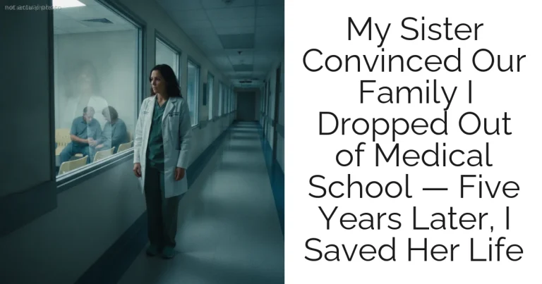 My Sister Convinced Our Family I Dropped Out of Medical School — Five Years Later, I Saved Her Life