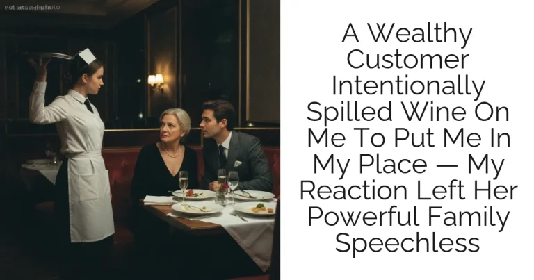 A Wealthy Customer Intentionally Spilled Wine On Me To Put Me In My Place — My Reaction Left Her Powerful Family Speechless