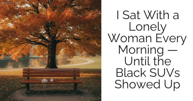 I Sat With a Lonely Woman Every Morning — Until the Black SUVs Showed Up