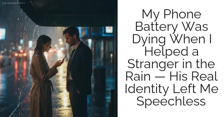 My Phone Battery Was Dying When I Helped a Stranger in the Rain — His Real Identity Left Me Speechless