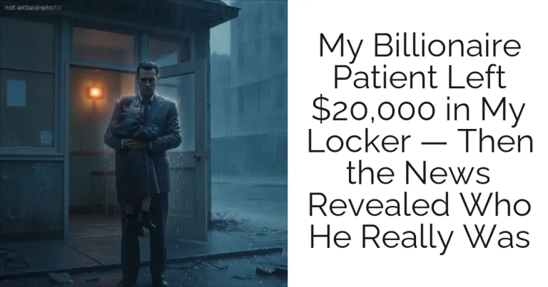 My Billionaire Patient Left $20,000 in My Locker — Then the News Revealed Who He Really Was