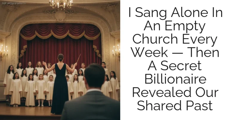 I Sang Alone In An Empty Church Every Week — Then A Secret Billionaire Revealed Our Shared Past