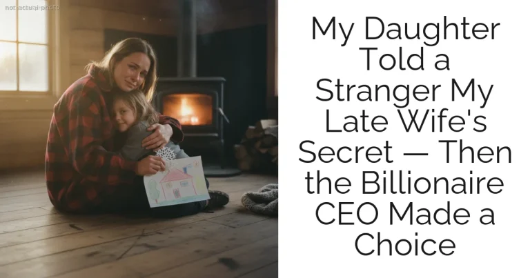 My Daughter Told a Stranger My Late Wife's Secret — Then the Billionaire CEO Made a Choice