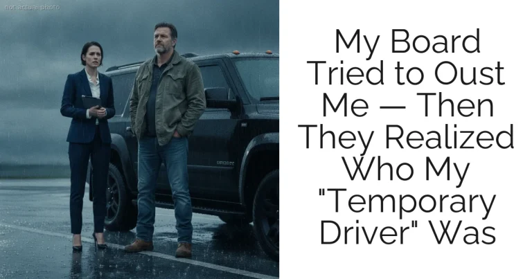 My Board Tried to Oust Me — Then They Realized Who My "Temporary Driver" Was