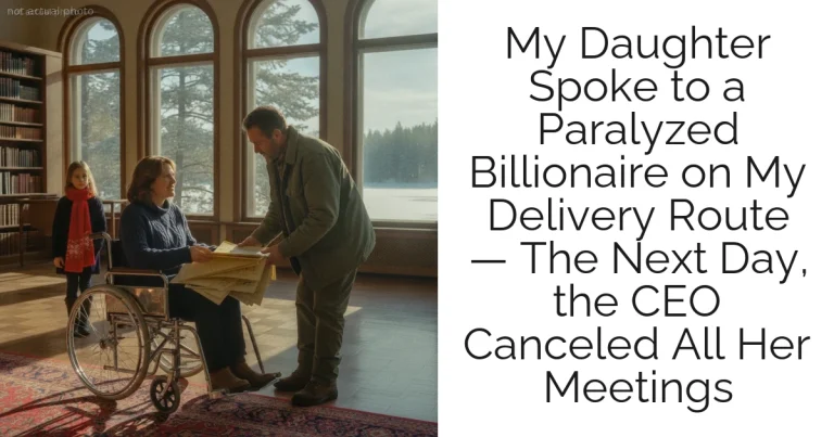 My Daughter Spoke to a Paralyzed Billionaire on My Delivery Route — The Next Day, the CEO Canceled All Her Meetings