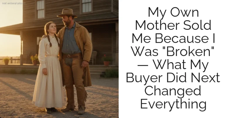 My Own Mother Sold Me Because I Was "Broken" — What My Buyer Did Next Changed Everything
