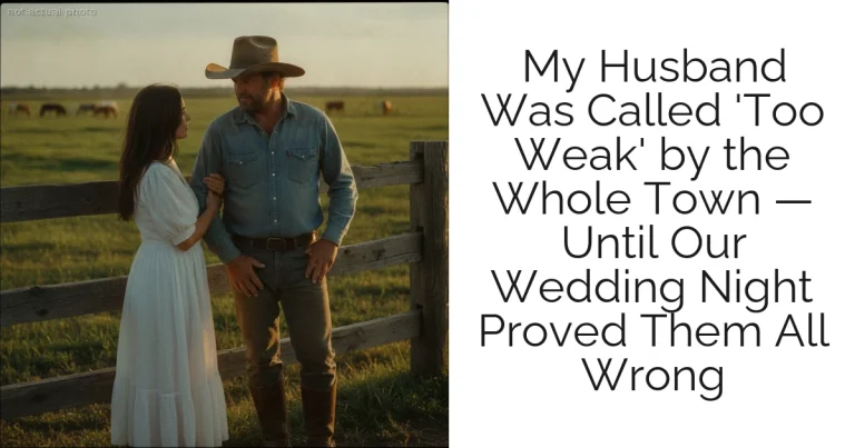 My Husband Was Called 'Too Weak' by the Whole Town — Until Our Wedding Night Proved Them All Wrong