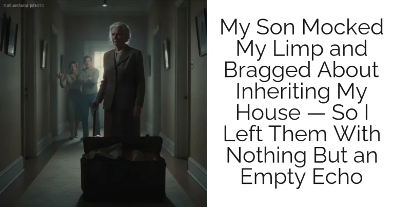 My Son Mocked My Limp and Bragged About Inheriting My House — So I Left Them With Nothing But an Empty Echo