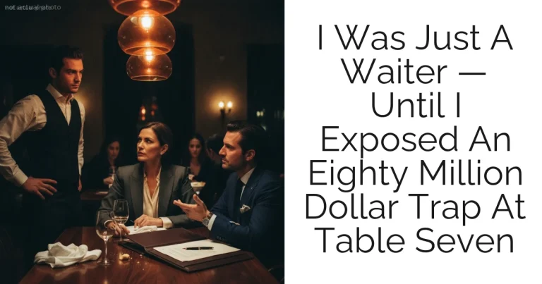 I Was Just A Waiter — Until I Exposed An Eighty Million Dollar Trap At Table Seven