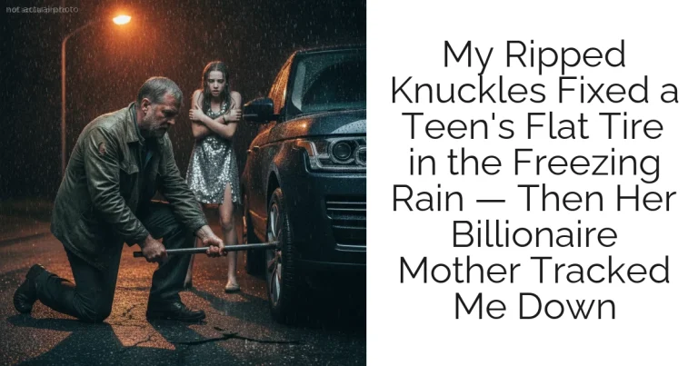 My Ripped Knuckles Fixed a Teen's Flat Tire in the Freezing Rain — Then Her Billionaire Mother Tracked Me Down