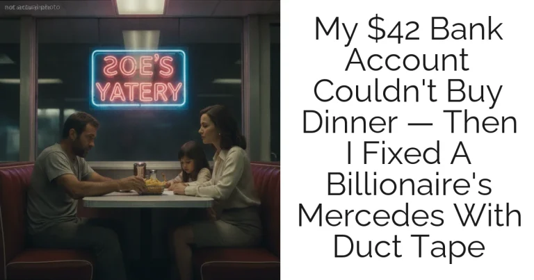 My $42 Bank Account Couldn't Buy Dinner — Then I Fixed A Billionaire's Mercedes With Duct Tape