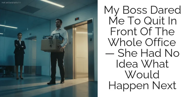 My Boss Dared Me To Quit In Front Of The Whole Office — She Had No Idea What Would Happen Next