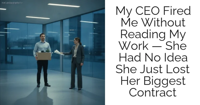 My CEO Fired Me Without Reading My Work — She Had No Idea She Just Lost Her Biggest Contract