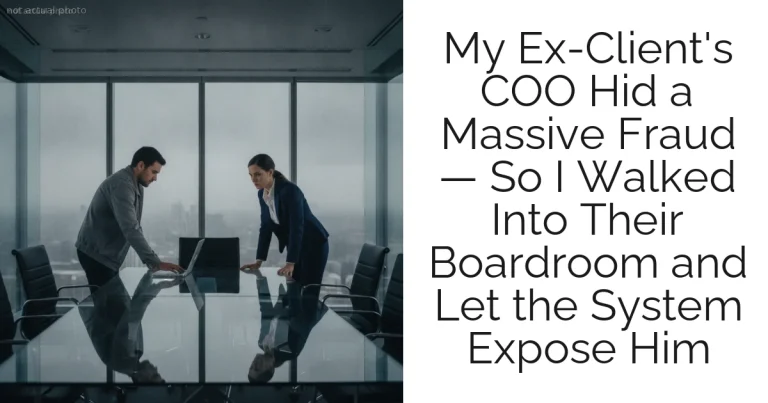 My Ex-Client's COO Hid a Massive Fraud — So I Walked Into Their Boardroom and Let the System Expose Him